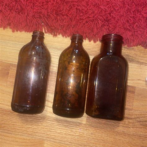 Lot Of 3 Vintage Duraglas Brown Amber Bottles 2 And One Unknown Brand