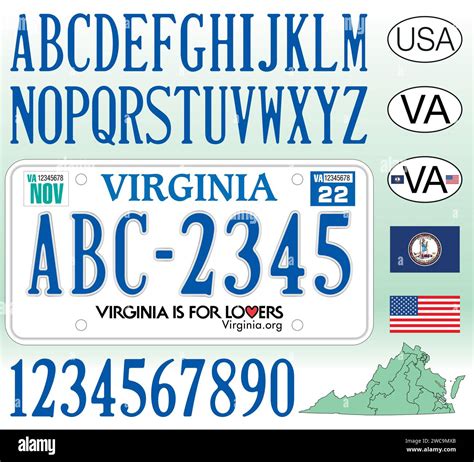 Virginia Car License Plate Pattern Letters Numbers And Symbols