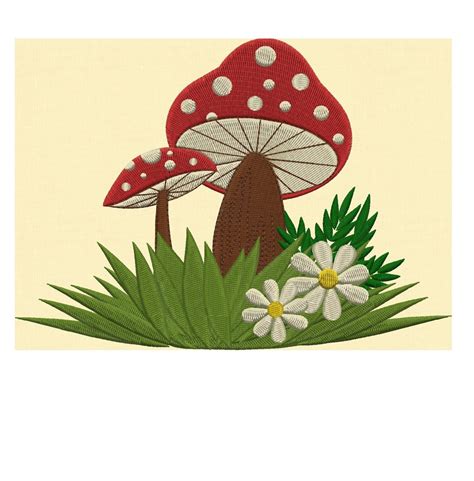 Woodland Mushrooms Embroidery Design Embroidery Design File Instant