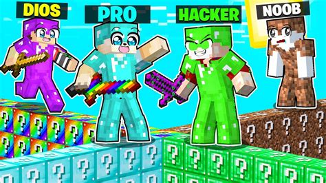 DESAFIO De LUCKY BLOCKS NOOB VS PRO VS HACKER En MINECRAFT Con