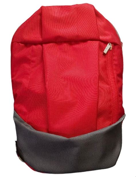 Red And Grey Polyester Backpack Bag Number Of Compartments 2 Bag