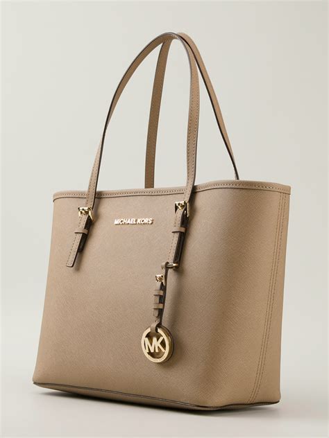 Michael Michael Kors Jet Set Tote In Brown Lyst