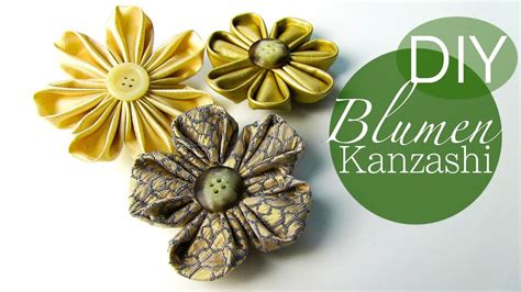 Diy Blumen Kanzashi Blumen Aus Stoff Youtube