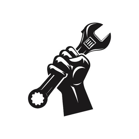 Premium Vector Labor Day Tribute Simple Silhouette Of Hand Holding Wrench