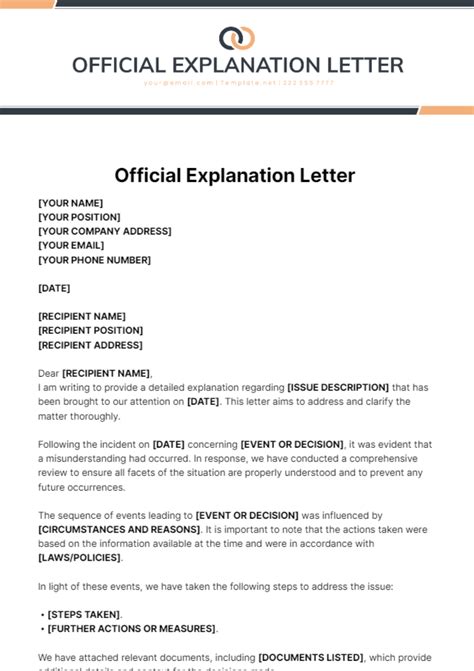 Official Explanation Letter Template Edit Online And Download Example