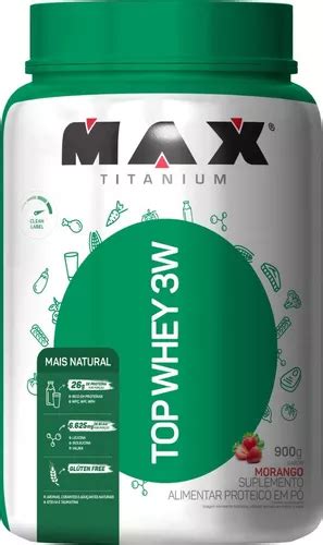 Suplemento En Polvo Max Titanium Top Whey 3W Sabor Frutilla En Pote De