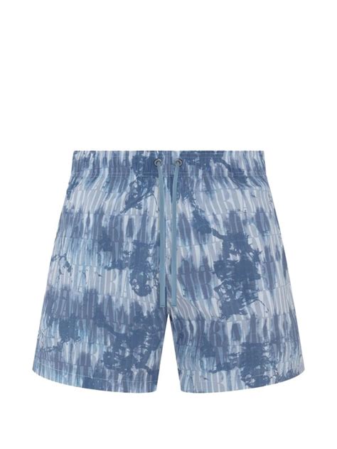 Amiri Tie Dye Pattern Swim Shorts Blue Editorialist