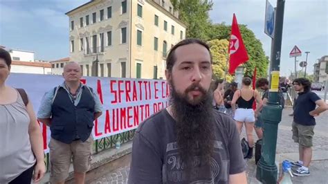 Mestre Manifestazione Di Protesta Per Ottenere Il Blocco Degli Sfratti