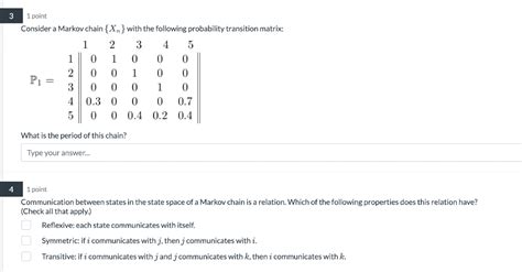 Solved Consider A Markov Chain Xn With The Following