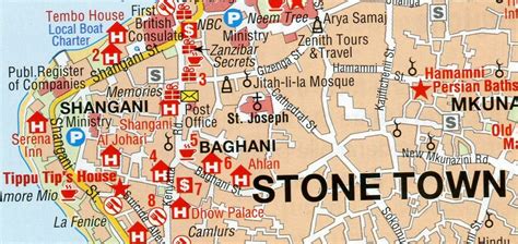 Stone Town Zanzibar Touristique Map Info ≡ Voyage Carte Plan