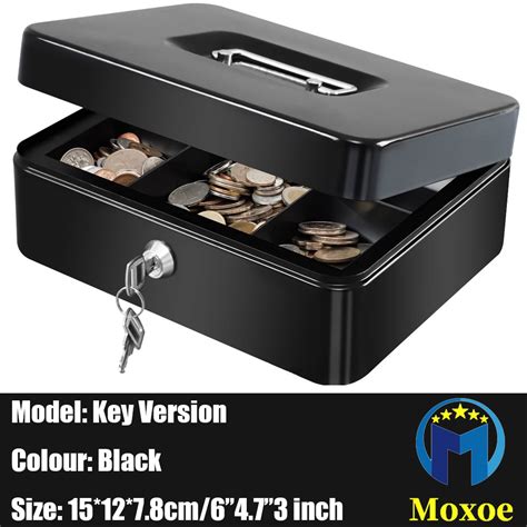 Steel Cash Box Safe With Key Lockcombination Lockmoney Safe Box With