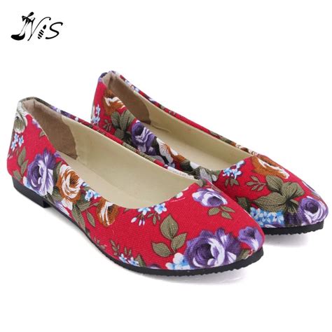 Women Loafers Fashion Spring Autumn Print Flower Flat Shoe Woman Ladies