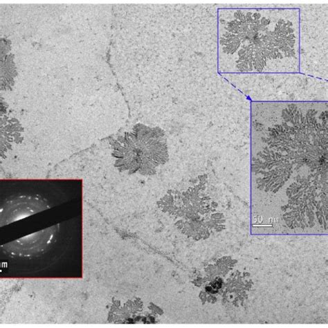 TEM Image Of GNFs The Magnified Image And Electron Diffraction Pattern