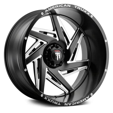 American Truxx At Spiral Wheels Black With Milled Accents Rims