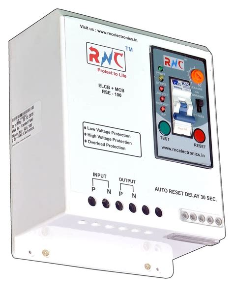 Rnc Electronics Double Pole 1 Phase Earth Leakage Circuit Breaker 240v 40a At Rs 1000 In Bharuch