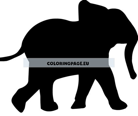 Free Elephant silhouette | Coloring Page