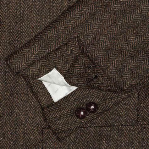 Anthony Sinclair Brown Herringbone Tweed Half Norfolk Jacket Mason