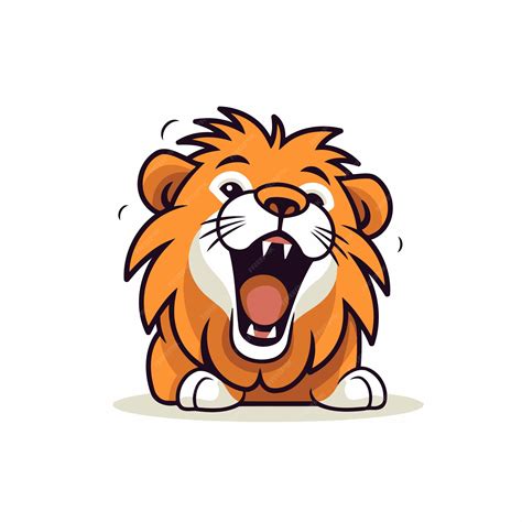 Premium Vector Lion Mascot Vector Illustration Isolated On White