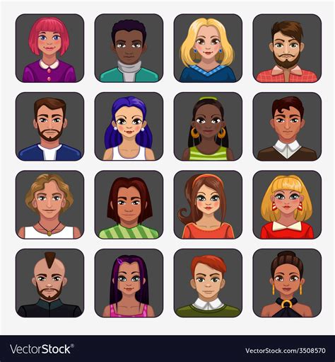 Cartoon avatars Royalty Free Vector Image - VectorStock