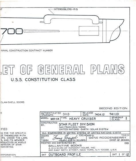 Star Trek Blueprints Drawn by Franz Joseph Designs, Set of 12 - Etsy