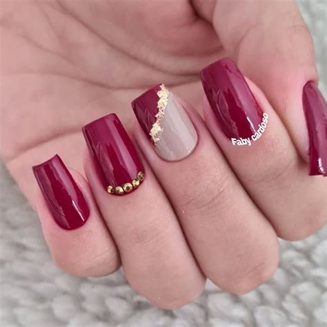 Unhas Folhas De Ouro Um Luxo De Decora O Faby Cardoso