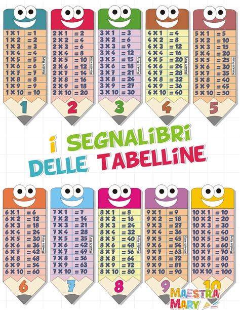 I Segnalibri Delle Tabelline Artofit