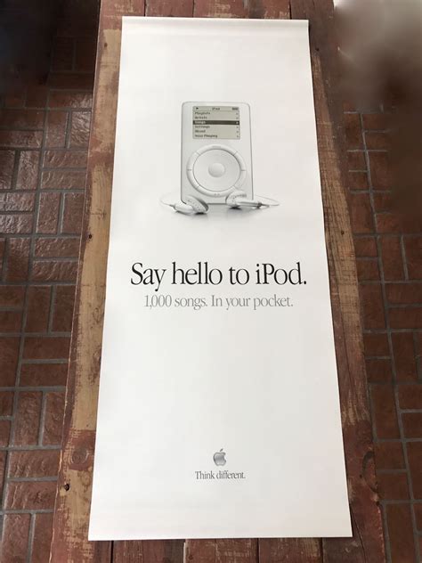 Big 1st First Gen Say Hello To Ipod Apple Store Banner Poster 5ft