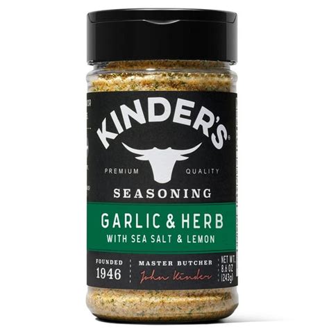 Kinder S Garlic And Herb With Sea Salt And Lemon Pepper Seasoning Blend 8 6 Oz