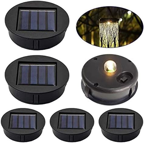 Avcxec Pack Of Solar Lights Replacement Top With Led Solar Panel