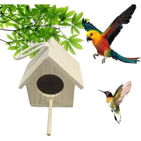 Maison De Nids D Oiseau Nichoirs En Bois Naturel Cage En Bois Pour