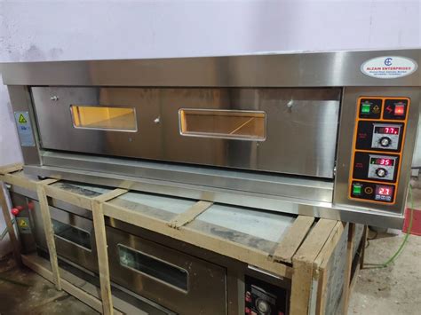 Stainless Steel SS Bread Bun Alzain 1 Deck 3 Tray Electric Oven For