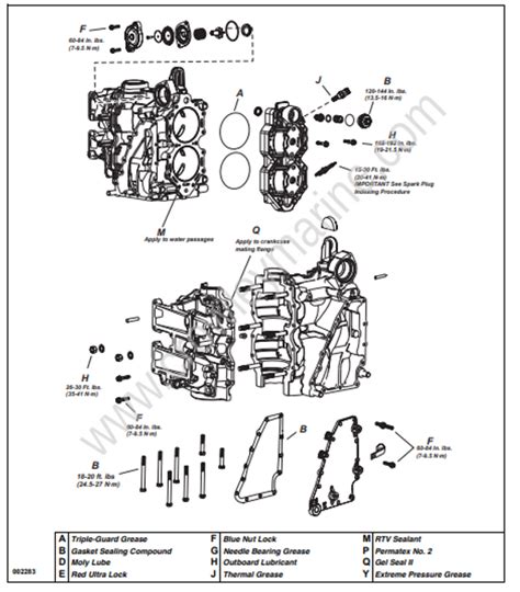 Service Manual 40 90 HP E TEC Powerhead Service Chart Crowley Marine