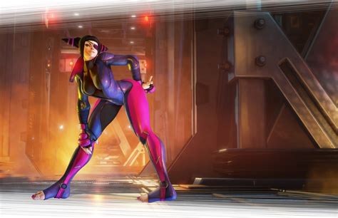 X Han Juri Juri Pink Eyes Boobs Street Fighter V Black Shirt