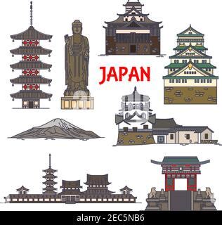 Sacred Symbol Of Japan Fuji Icon Outline Style Stock Vector Image