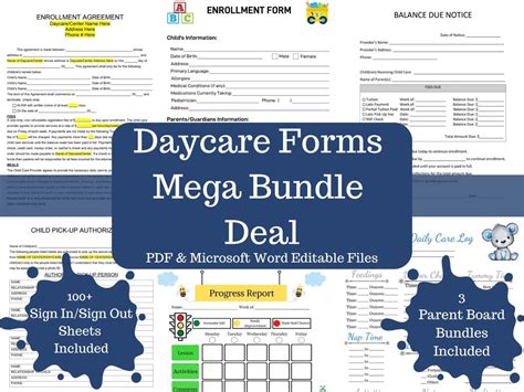 Daycare Bundle Daycare Opening Forms Daycare Starter Bundle Printable