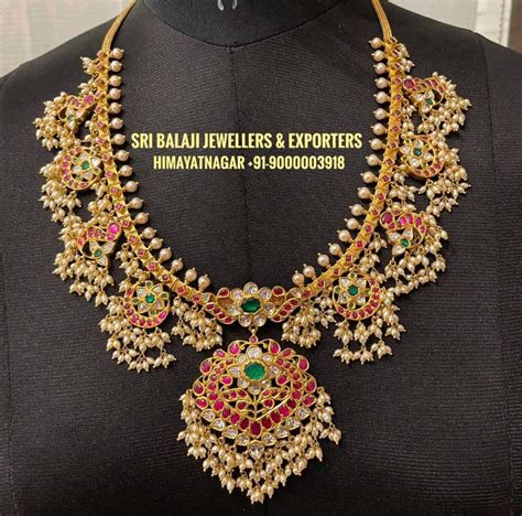 Kundan Guttapusalu Haram With Pendant Indian Jewellery Designs