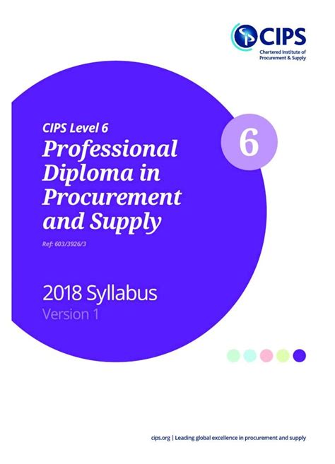 Pdf Cips Level 6 Professional 6 Diploma In Procurement And