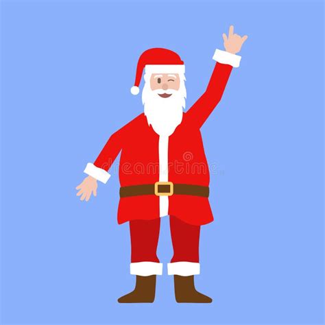 Cartoon Happy Santa Claus Waving Stock Illustration - Illustration of ...