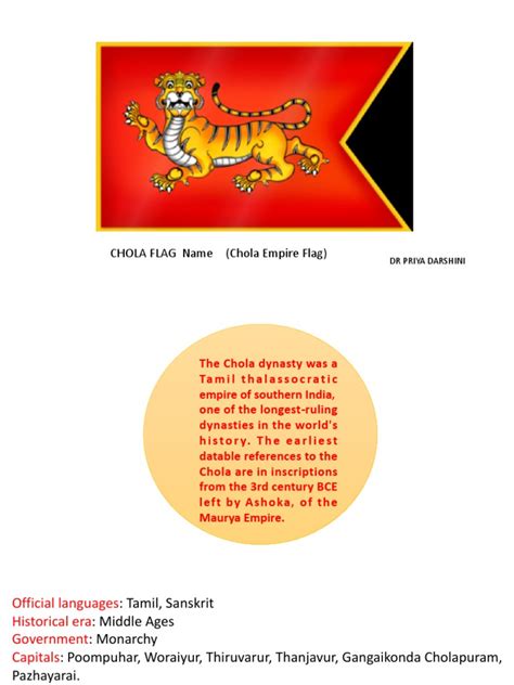 CHOLA FLAG Name (Chola Empire Flag) : DR Priya Darshini | PDF