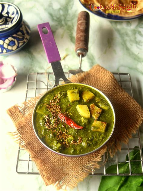 ALOO PALAK PUNJABI STYLE ALOO PALAK RECIPE Cook With Smile