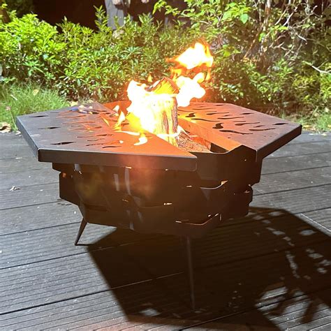 Amazon Growgoes Fire Pit 21 Inch Portable Fire Pit Wood Burning