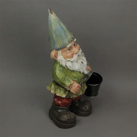 Garden Gnome Holding Bucket Home Garden Decor Sculpture Lawn Art Yard