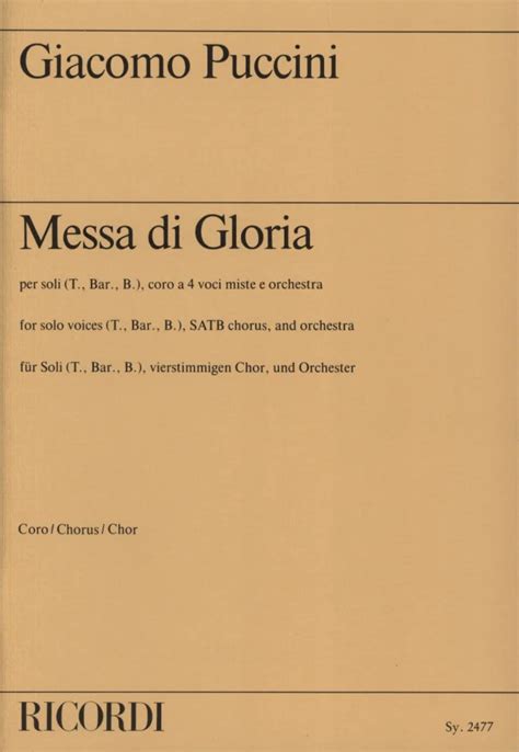 Messa Di Gloria Von Giacomo Puccini Im Stretta Noten Shop Kaufen