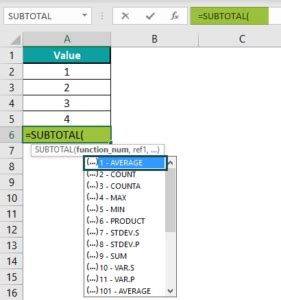 Subtotal Function In Excel Formula Examples How To Use