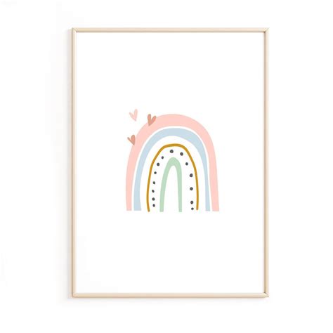 Affiche Arc En Ciel Pastel Pour Chambre Enfant Et B B Babywall