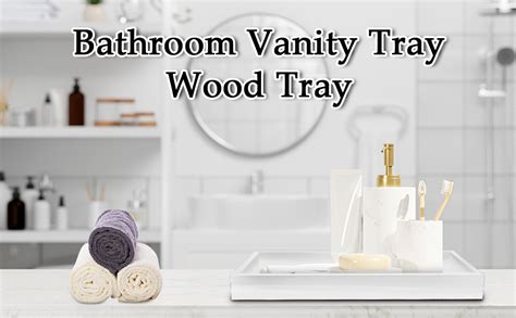 Amazon.com: Bathroom Vanity Tray Wood Tray - for Counter Wood Small ...