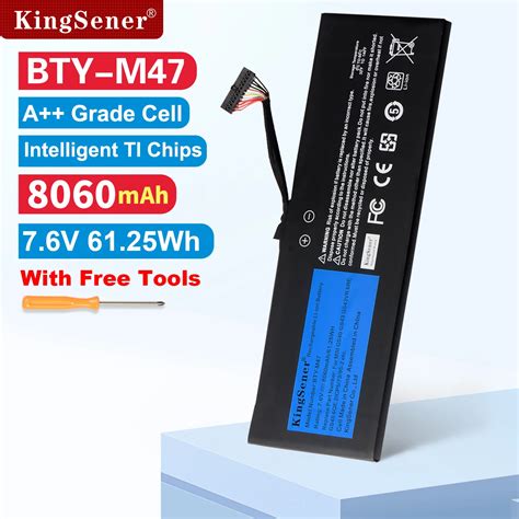 KingSener Batterie BTY M47 Pour Ordinateur Portable Outils Gratuits