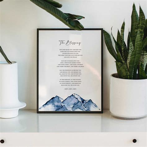 The Blessing Song Kari Jobe Lyrics Wall Art Print Elevation - Etsy