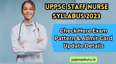 Uppsc Staff Nurse Syllabus Check Exam Date Admit Card Update