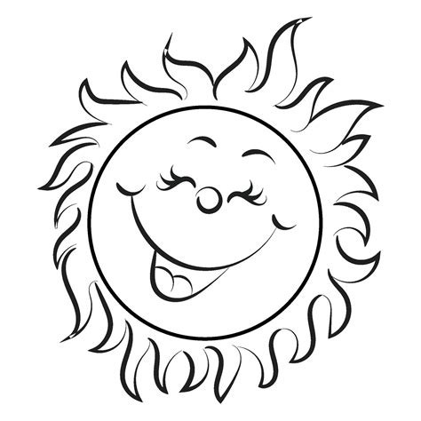 Cute Sun Art Happy Sun For Print Smiling Sun Vector Illustration Use